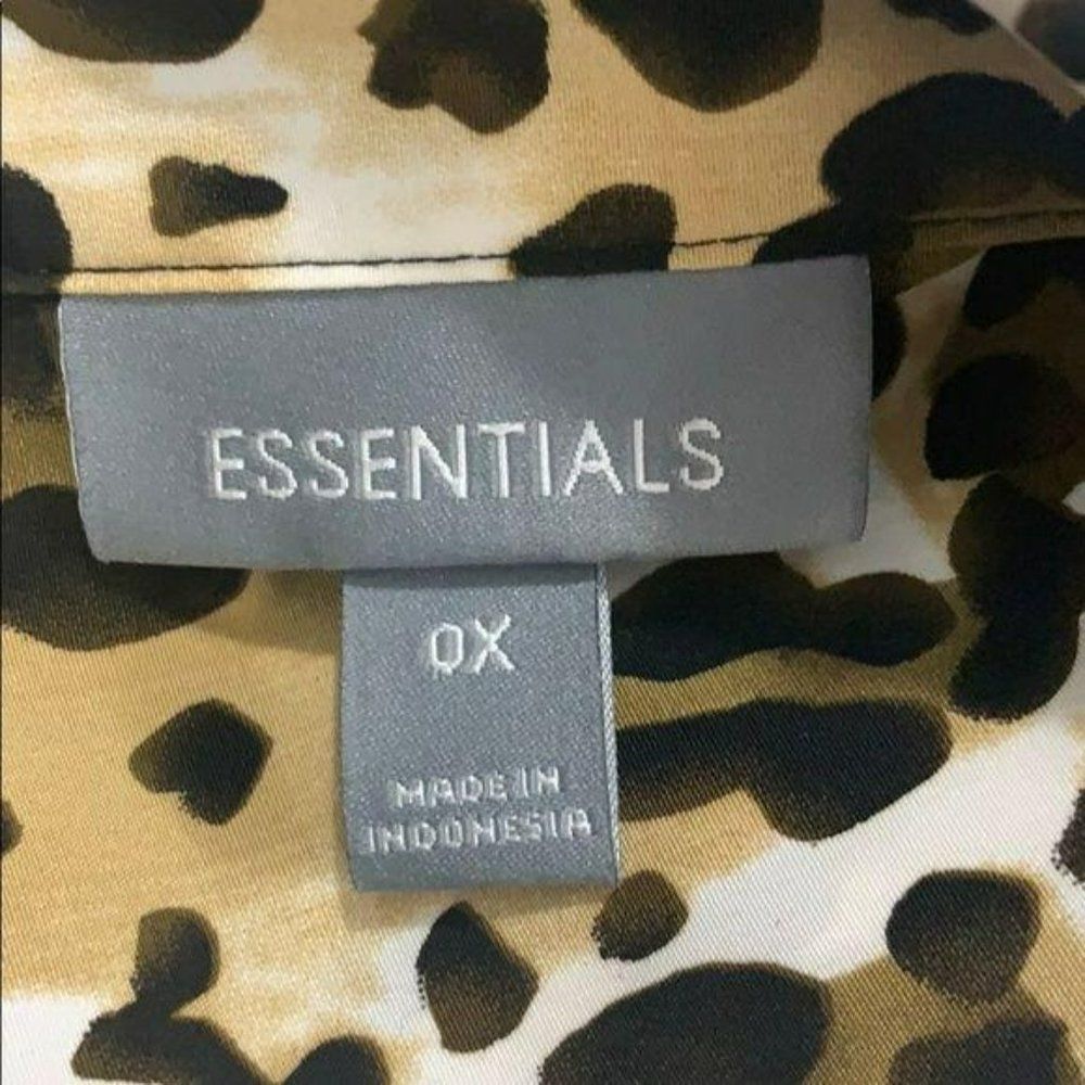 Essentials 0X Leopard Print Button‎ Down Blouse - image 7
